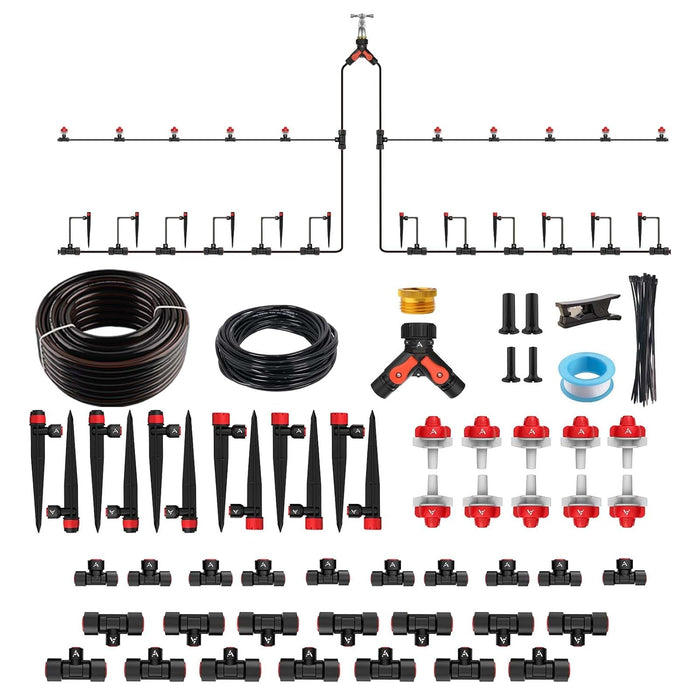 100FT Drip Irrigation System Kit for Raised Garden Beds & Backyard Gardens
