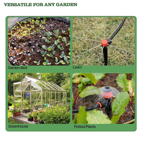 100FT Drip Irrigation System Kit for Raised Garden Beds & Backyard Gardens