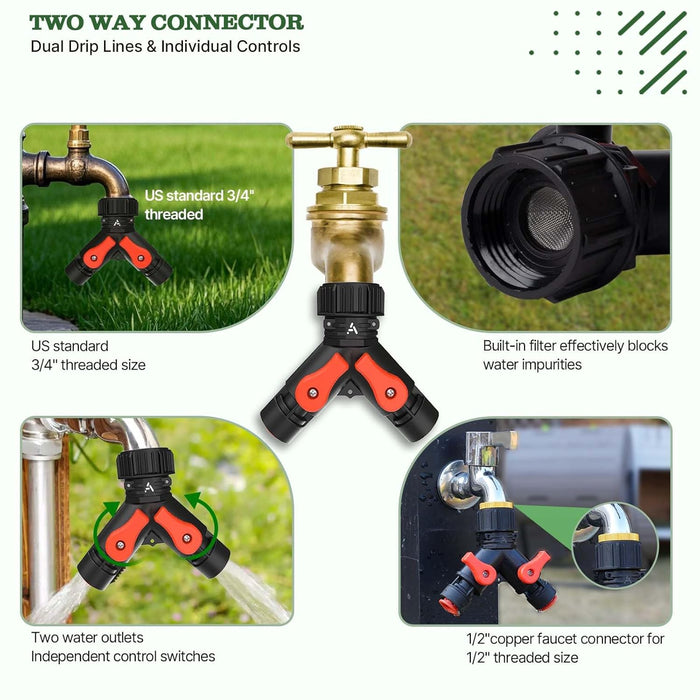 100FT Drip Irrigation System Kit for Raised Garden Beds & Backyard Gardens