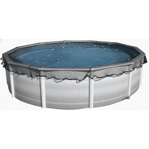 12' x 24' Oval Leaf Net Pool Cover by Midwest Canvas (Cover Size: 15' x 27')