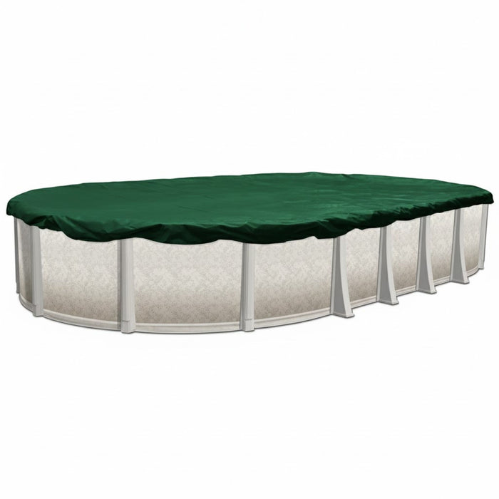 12-Year Midwest Canvas Supreme Plus Winter Pool Cover for 12' x 24' Oval Pools (Cover Size 16' x 28')