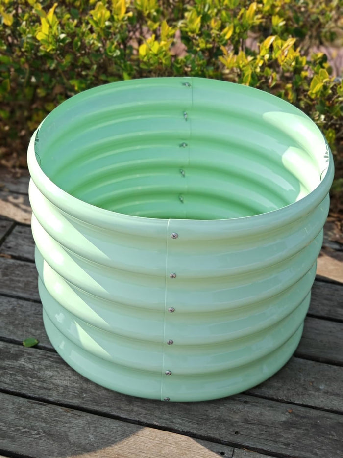 18" Tall 24" Wide Round Galvanized Steel Kids Raised Garden Beds (Set of 4) - Anleolife