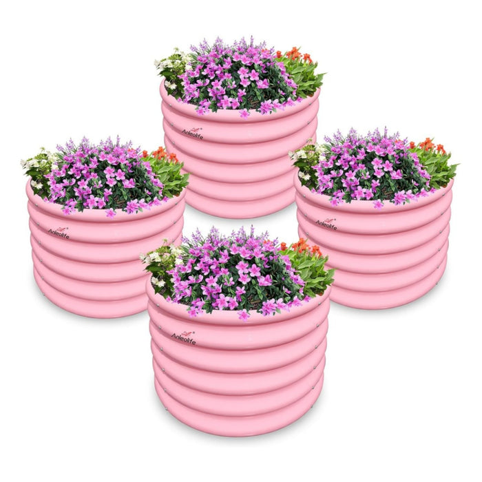 18" Tall 24" Wide Round Sturdy Kids Raised Garden Beds (Set of 4) - Anleolife