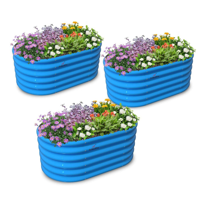 18" Tall 3x2 ft Easy Assembly Kids Raised Garden Beds (Set of 3) - Anleolife