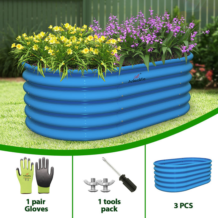 18" Tall 3x2 ft Easy Assembly Kids Raised Garden Beds (Set of 3) - Anleolife