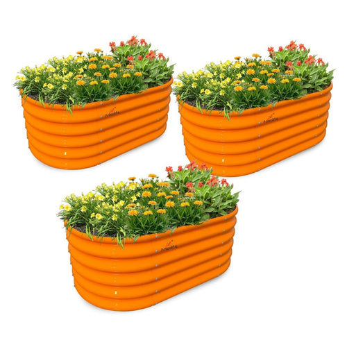 18" Tall 3x2 ft Galvanized Steel Kids Raised Garden Beds (Set of 3) - Anleolife