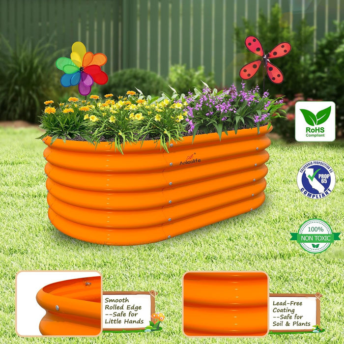 18" Tall 3x2 ft Galvanized Steel Kids Raised Garden Beds (Set of 3) - Anleolife