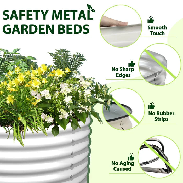 24" Extra Tall 8x4 ft Modular Raised Garden Bed - Anleolife #antique-white