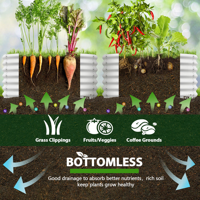 18" Tall 48" Wide Round Raised Garden Beds (Set of 2) - Anleolife