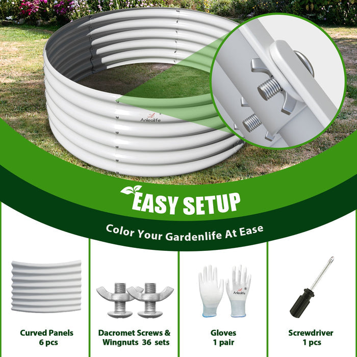 18" Tall 48" Wide Round Raised Garden Beds (Set of 2) - Anleolife