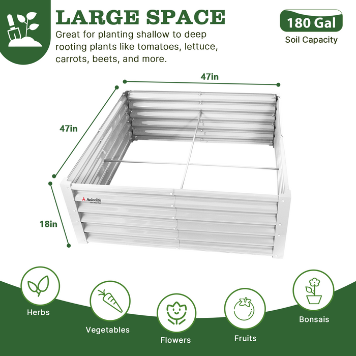 18" Tall 4x4 ft Easy Assembly Raised Garden Bed