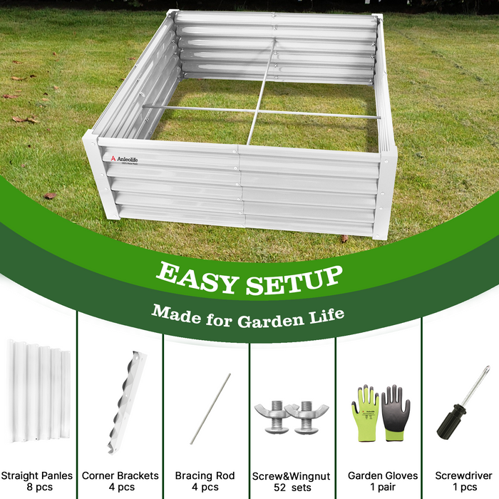 18" Tall 4x4 ft Easy Assembly Raised Garden Bed