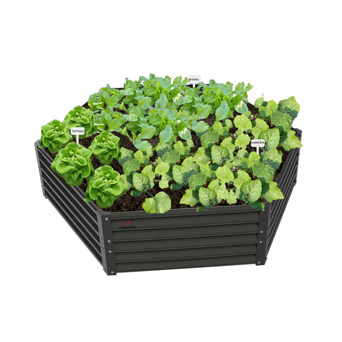 18" Tall 5.8x5 ft Galvanized Steel Raised Garden Beds - Anleolife