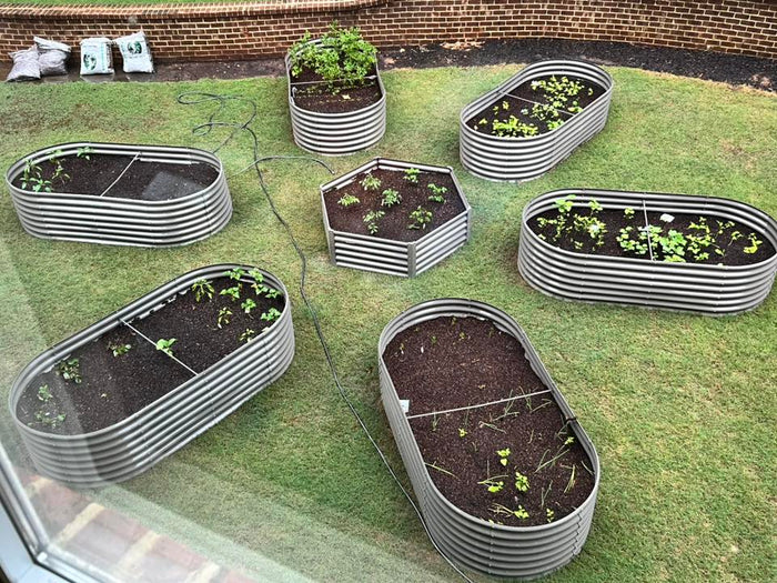 18" Tall 5.8x5 ft Galvanized Steel Raised Garden Beds - Anleolife
