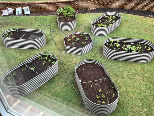 18" Tall 5.8x5 ft Galvanized Steel Raised Garden Beds - Anleolife
