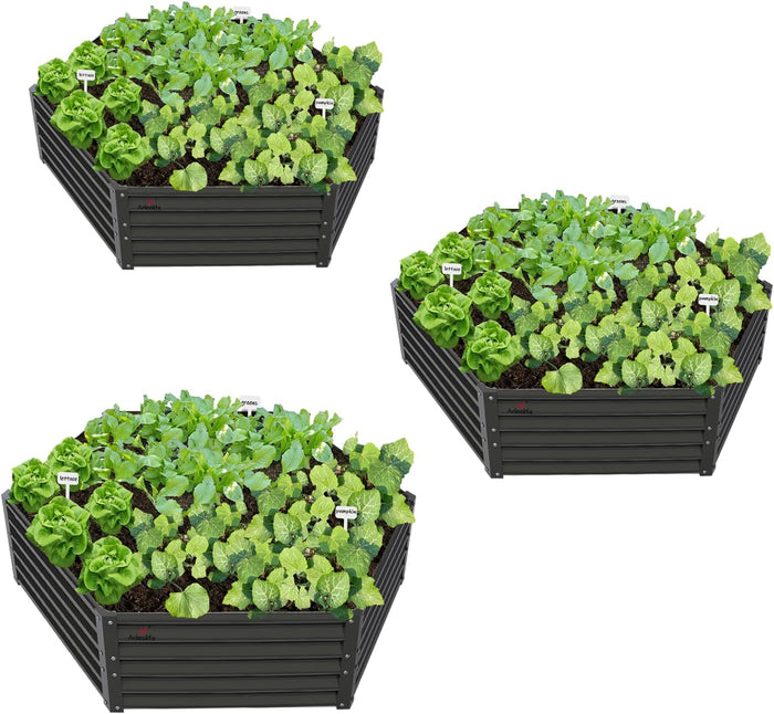 18" Tall 5.8x5 ft Galvanized Steel Raised Garden Beds - Anleolife