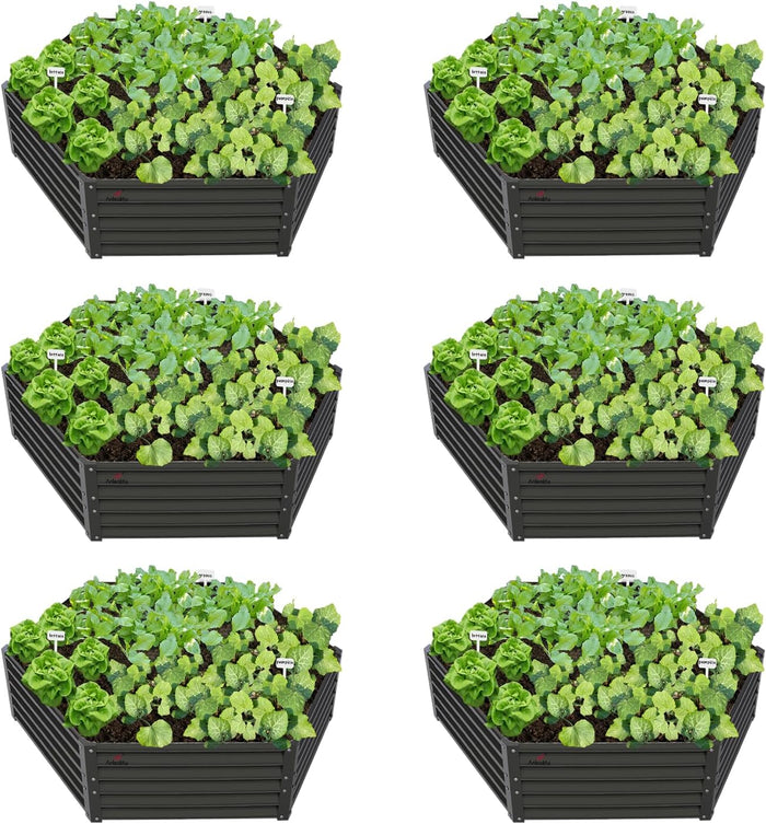 18" Tall 5.8x5 ft Galvanized Steel Raised Garden Beds - Anleolife