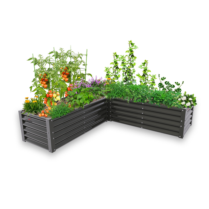 18" Tall 6.2x6.2 ft Galvanized Steel Raised Garden Bed - Anleolife