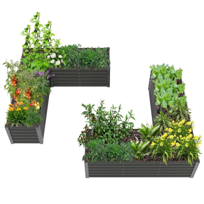 18" Tall 6.2x6.2 ft Galvanized Steel Raised Garden Bed - Anleolife
