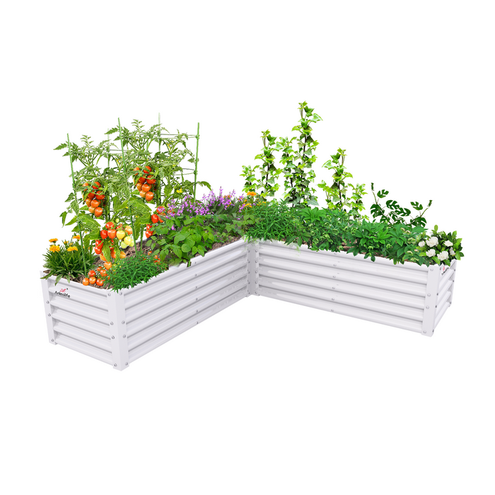 18" Tall 6.2x6.2 ft L-Shaped Raised Garden Bed - Anleolife