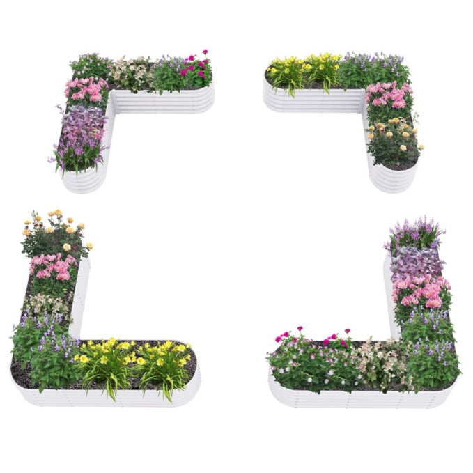 18" Tall 6x6 ft Heart Shape Raised Garden Bed - Anleolife #antique-white