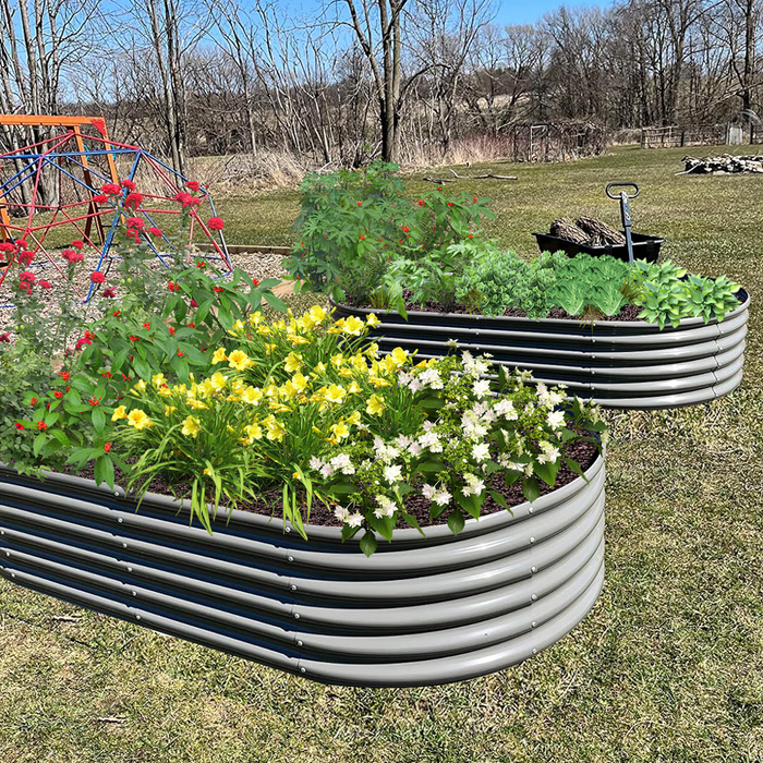 18" Tall 6x2 ft Modular Raised Garden Bed - Anleolife #quartz-gray_1-pack