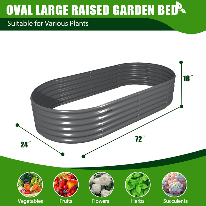 18" Tall 6x2 ft Modular Raised Garden Bed - Anleolife #quartz-gray_1-pack