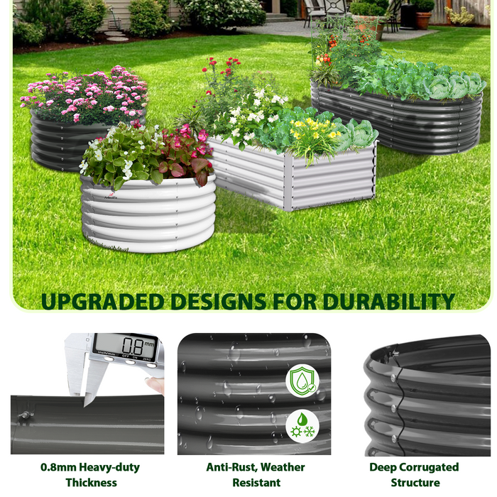 18" Tall 6x2 ft Modular Raised Garden Bed - Anleolife #quartz-gray_1-pack