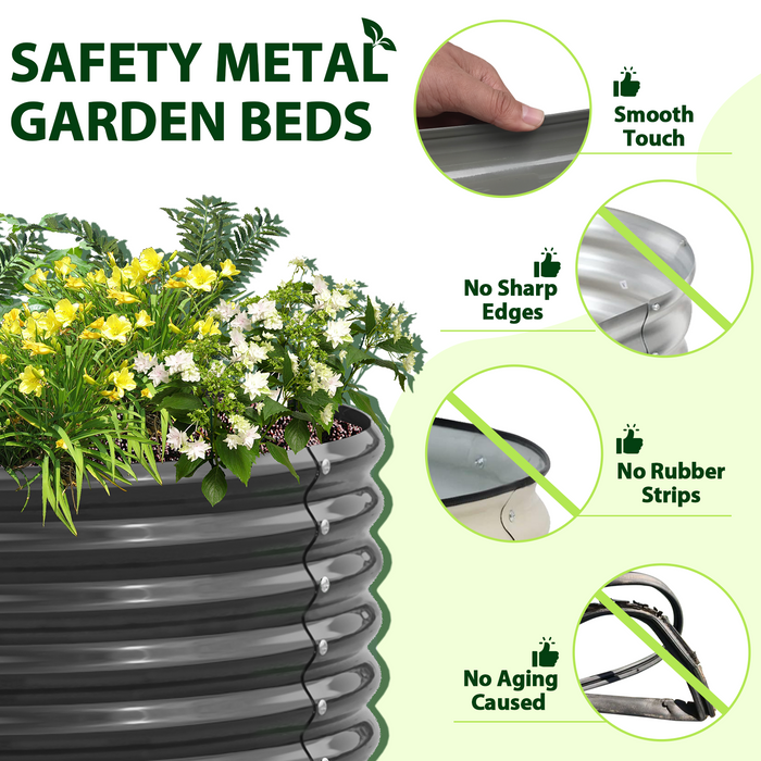 18" Tall 6x2 ft Modular Raised Garden Bed - Anleolife #quartz-gray_1-pack