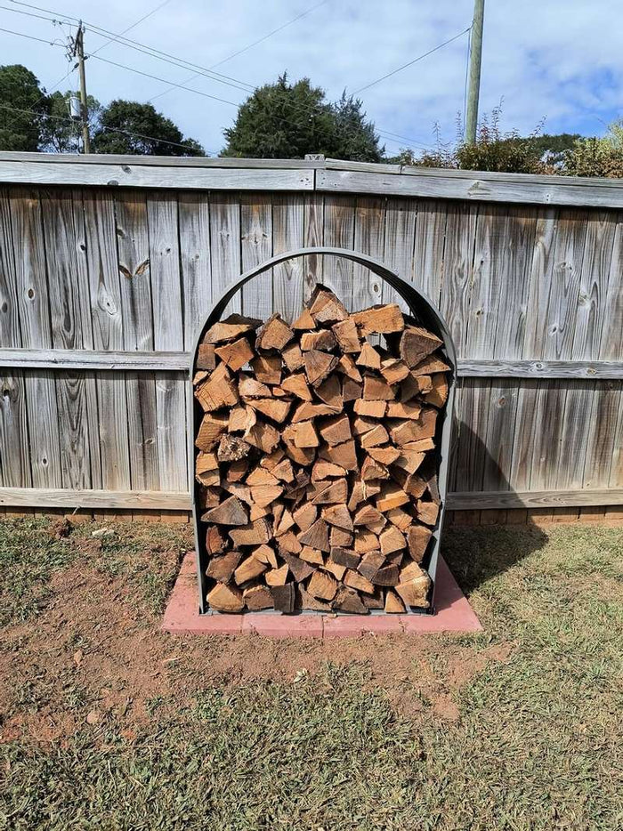 Arch-Shaped 18"D x 36"W x 54"H,20.25 Cube Ft Storage Heavy Duty Metal Firewood Racks Log Holder, Grey Galvanized Steel Shed, Rainproof - Anleolife
