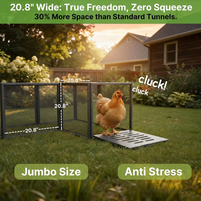 20.8" Chicken Run Extension for Coops – Modular Metal Chicken Tunnel System