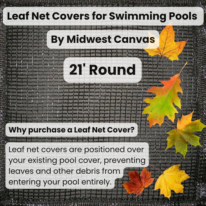 21' Round Leaf Net Pool Cover by Midwest Canvas (Cover Size: 24')