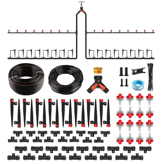 230FT Drip Irrigation System Kit for Raised Garden Beds & Backyard Gardens