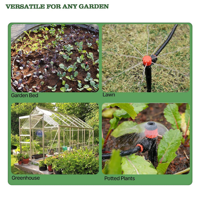230FT Drip Irrigation System Kit for Raised Garden Beds & Backyard Gardens