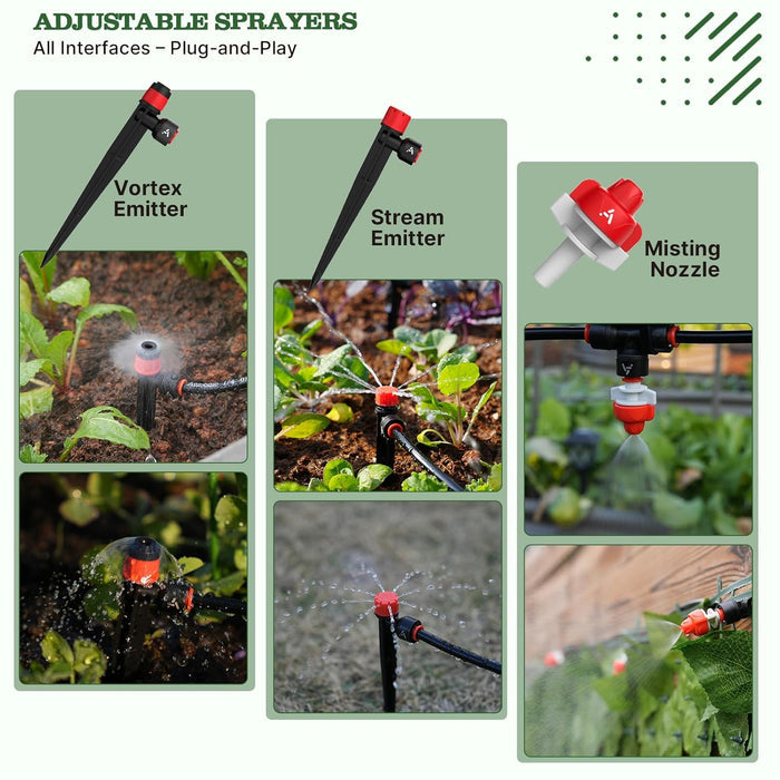 230FT Drip Irrigation System Kit for Raised Garden Beds & Backyard Gardens