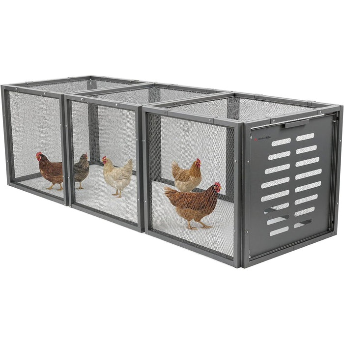 23.6" Chicken Run Extension for Coops – Modular Metal Chicken Tunnel System