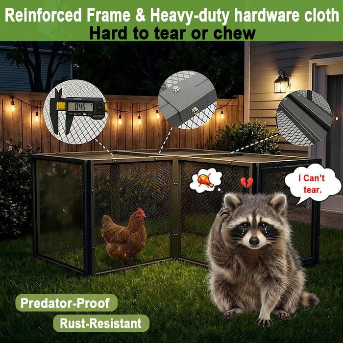 23.6" Chicken Run Extension for Coops – Modular Metal Chicken Tunnel System