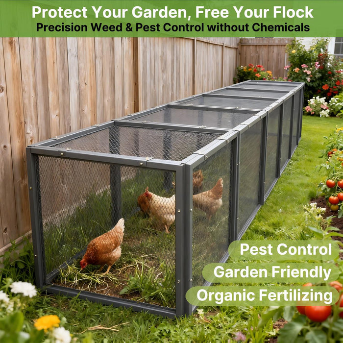 23.6" Chicken Run Extension for Coops – Modular Metal Chicken Tunnel System