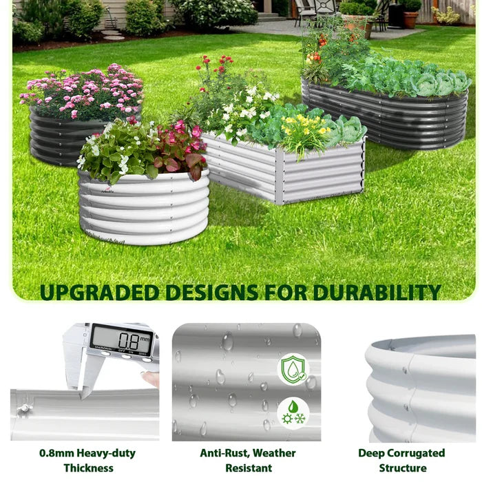 24" Extra Tall 8x4 ft Modular Raised Garden Bed - Anleolife #antique-white
