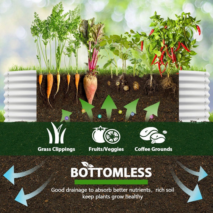 24" Extra Tall 6x3 ft Galvanized Steel Raised Garden Bed - Anleolife