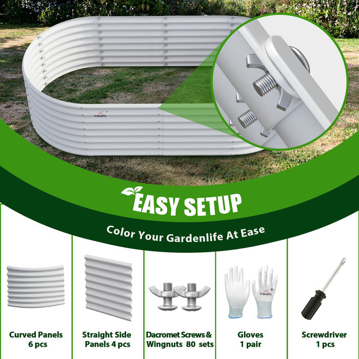 24" Extra Tall 6x3 ft Galvanized Steel Raised Garden Bed - Anleolife