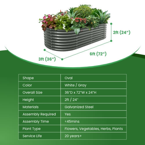 24" Extra Tall 6x3 ft Sturdy Raised Garden Beds (Set of 3) - Anleolife