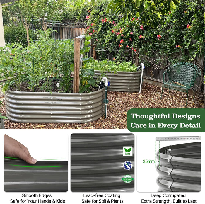 Thoughtful Designs Care in Every DetailJoyfully Build Your Dream Garden - Oval Raised Garden Bed #quartz-gray