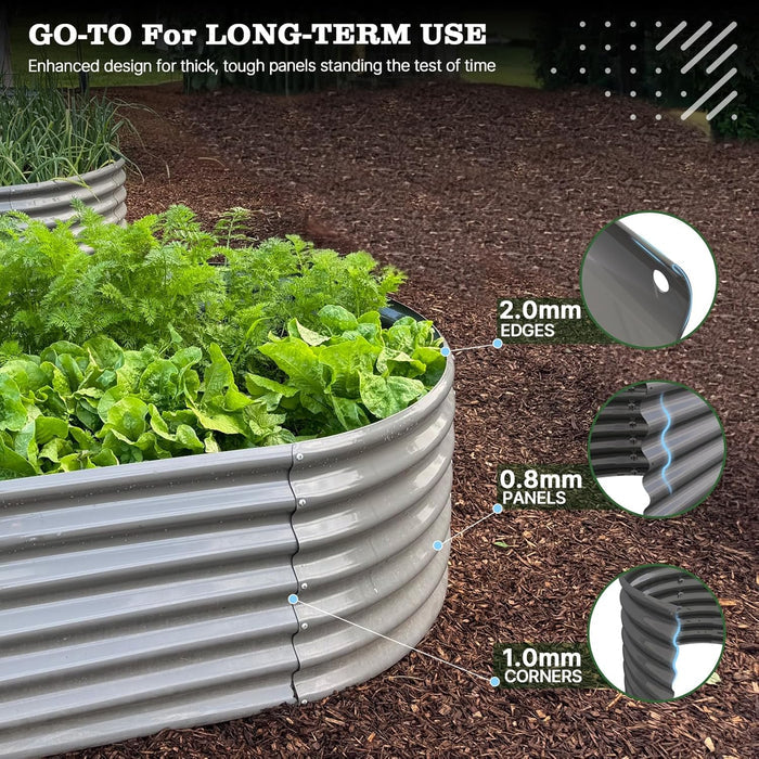 Thoughtful Designs Care in Every DetailJoyfully Build Your Dream Garden - Oval Raised Garden Bed #quartz-gray