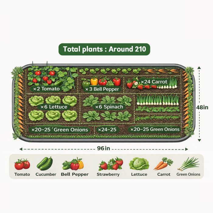 8x4 ft Garden Beds - Number of plants  #antique-white