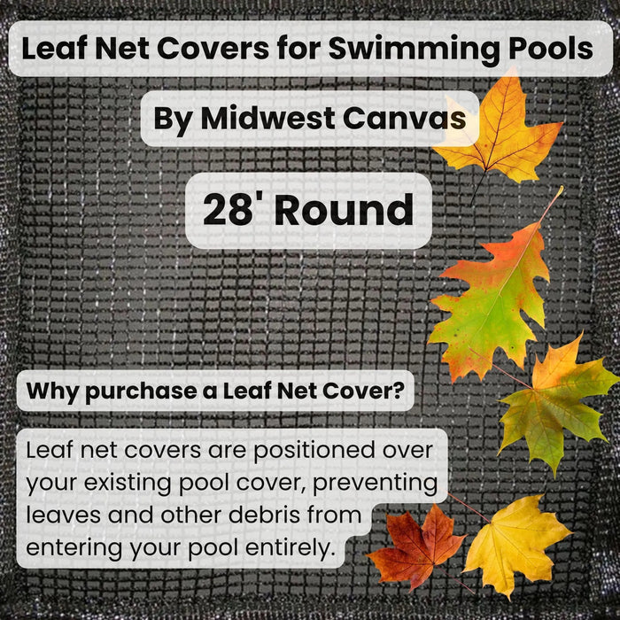 28' Round Leaf Net Pool Cover by Midwest Canvas (Cover Size: 31')