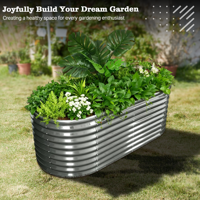 30" Extra Tall 6x3 ft Galvanized Steel Raised Garden Bed