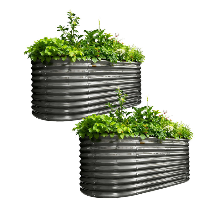 30" Extra Tall 6x3 ft Galvanized Steel Raised Garden Bed