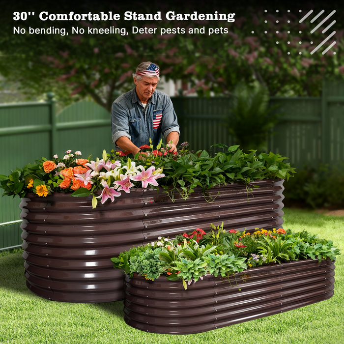 30" Extra Tall 8x4 ft Galvanized Steel Raised Garden Bed