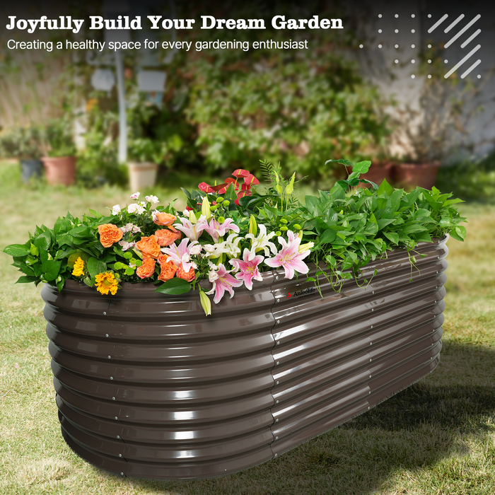 30" Extra Tall 8x4 ft Galvanized Steel Raised Garden Bed
